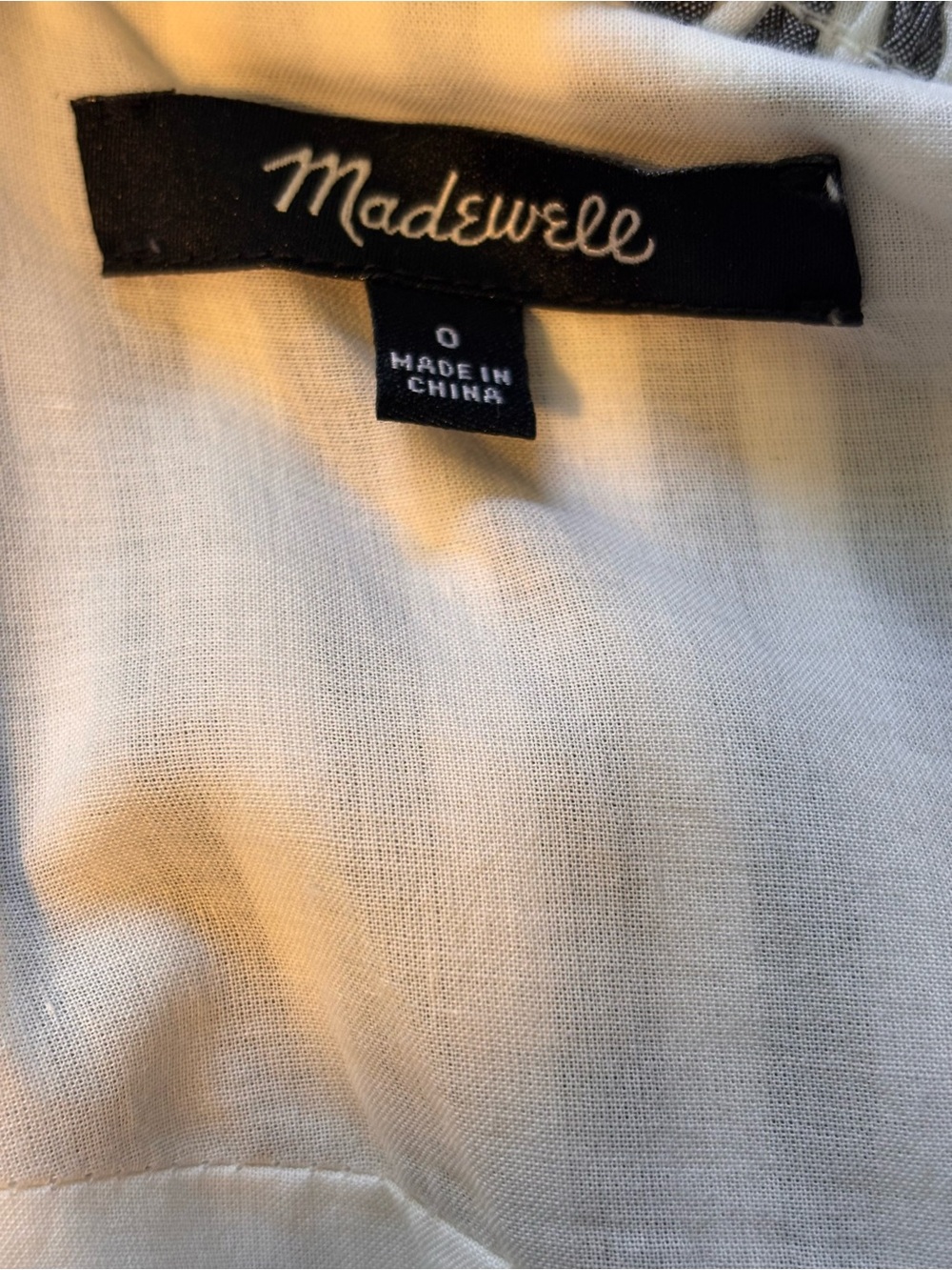 Madewell Ruffle Strap Lined Empire Dress Grey and White Stripes Women’s Size 0 - Picture 8 of 14